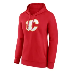Flexible Shoulder Design Sport Fit Fanatics - Women's Calgary Flames Primary Logo Pullover Hoodie (00KC 0484 2C 71M)