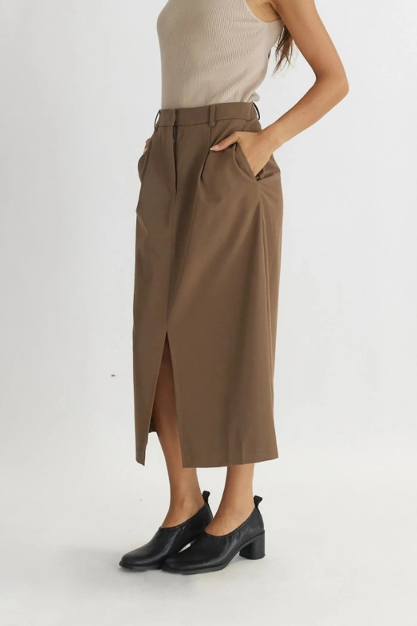 PENNY TAILORED MIDI SKIRT Knitted Fabric