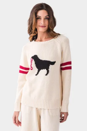 Modern Relaxed Formal Casual Pink Pineapple Black Dog Sweater