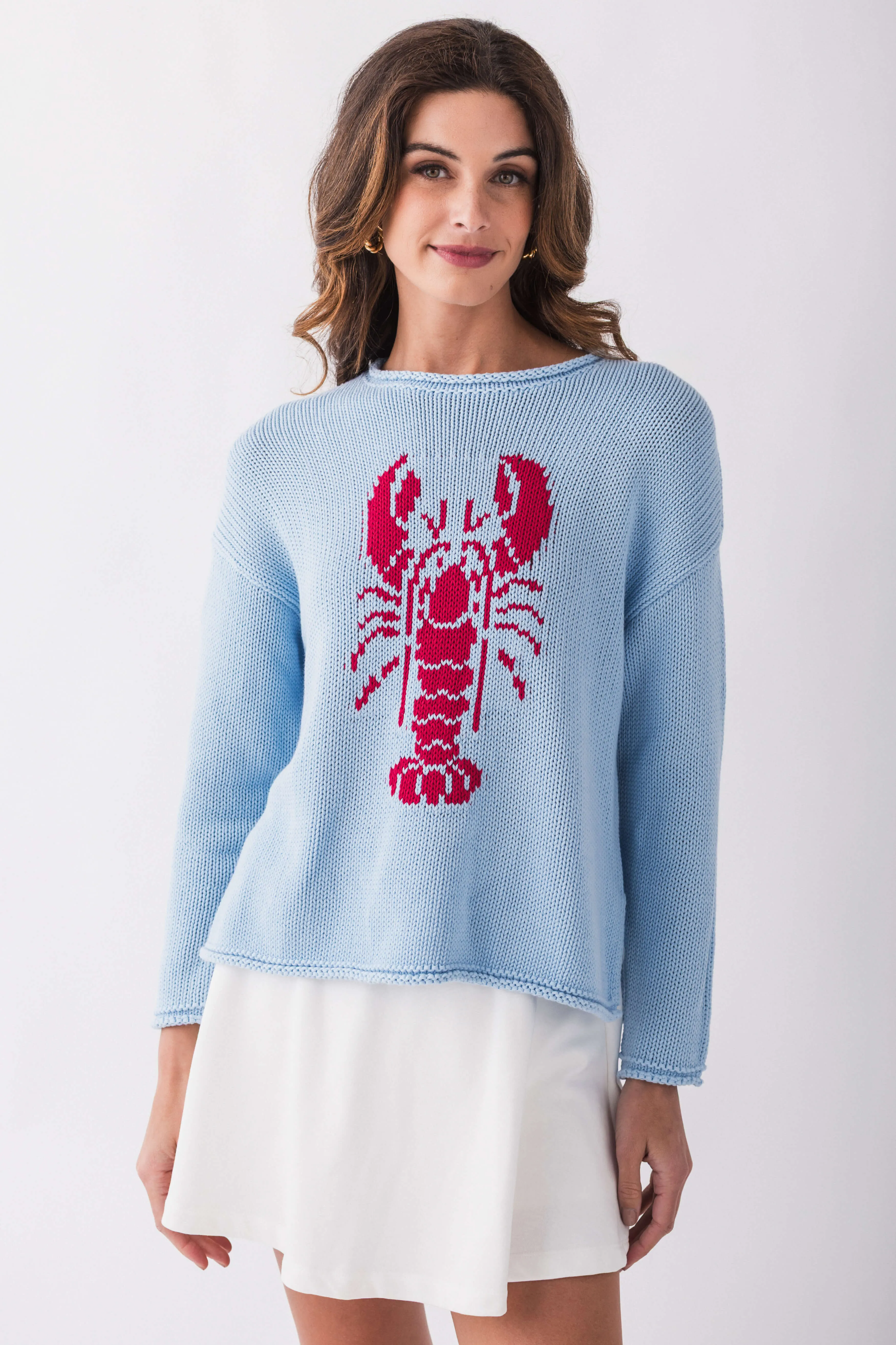 Pink Pineapple Rollneck Lobster Sweater Drawstring Hood Urban Minimal
