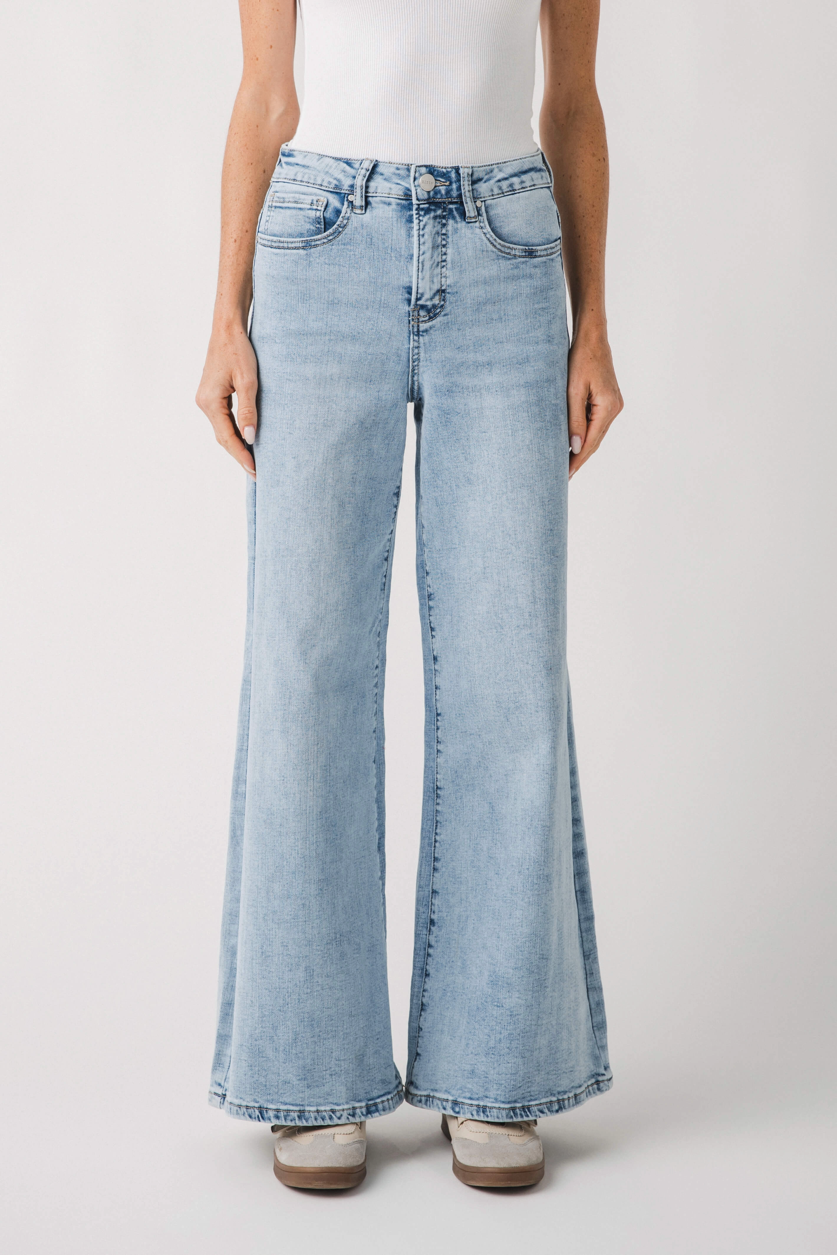 Comfy Fit Risen Frannie Palazzo Jeans