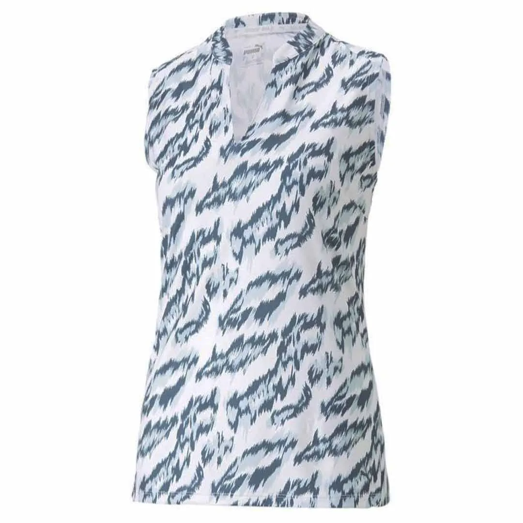 Cashmere Blend Reflective Bands Puma - Women's MATTR Animal Sleeveless Polo (538999 01)