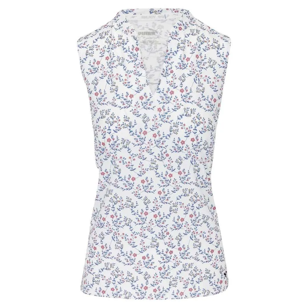 Non Restrictive Mobility Puma - Women's Mattr Micro Floral Sleeveless Polo (539002 01)