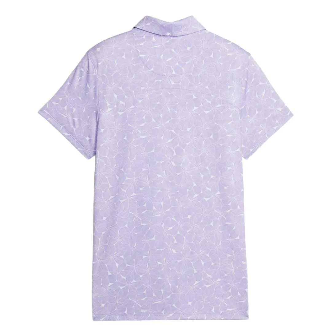 Secure Chest Pocket Seasonal Trend Puma - Women's MATTR Plumeria Short Sleeve Polo (621637 02)