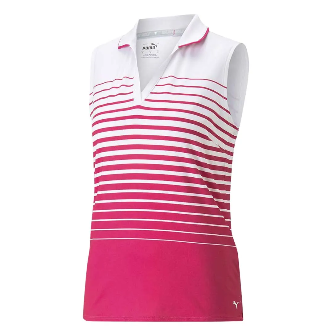 Puma - Women's MATTR Sleeveless Stripe Polo (537496 04) Waterproof Technology Noise Reducing Fabric