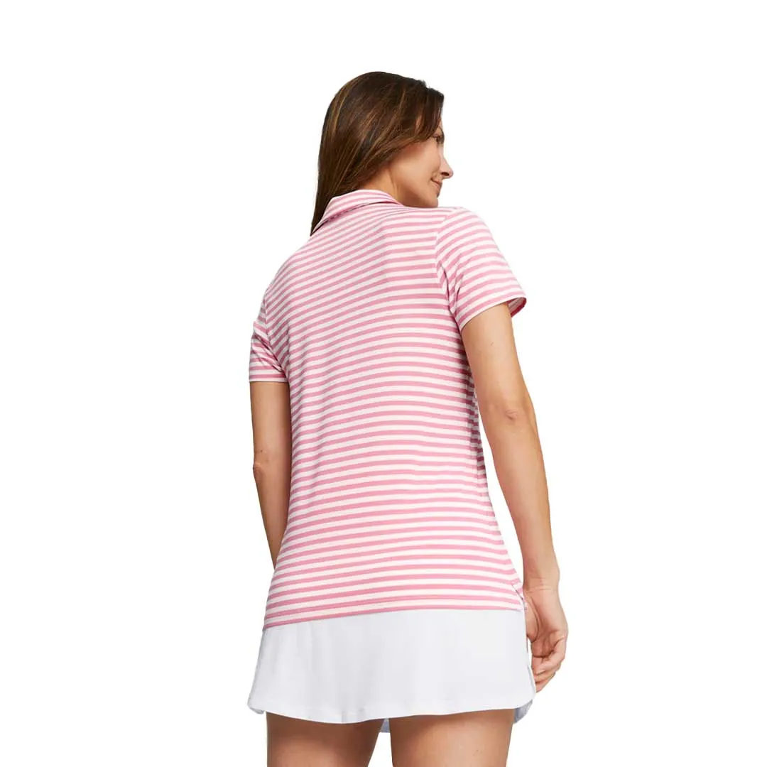 Puma - Women's MATTR Somer Stripe Short Sleeve Golf Polo (621880 04) Anti Pill Fabric Tech