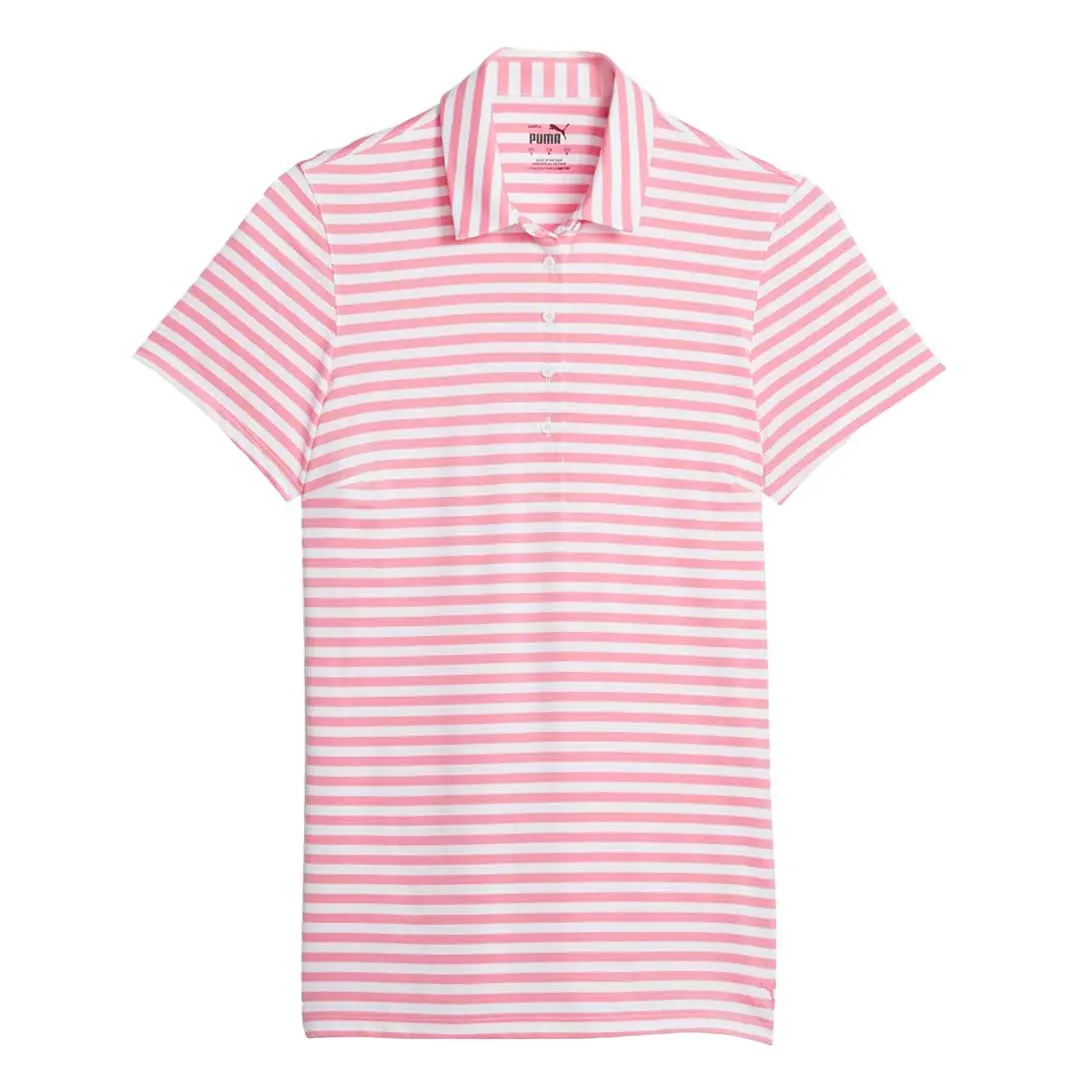 Puma - Women's MATTR Somer Stripe Short Sleeve Golf Polo (621880 04) UV Protection Finish