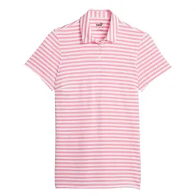 Puma - Women's MATTR Somer Stripe Short Sleeve Golf Polo (621880 04) UV Protection Finish