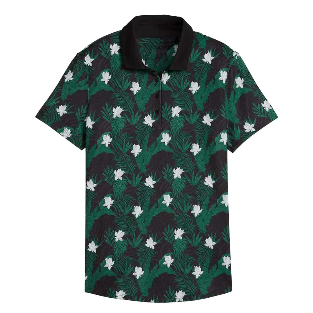 Reinforced Shoulders Hidden Zipper Puma - Women's MATTR Tropic Short Sleeve Golf Polo (623925 02)