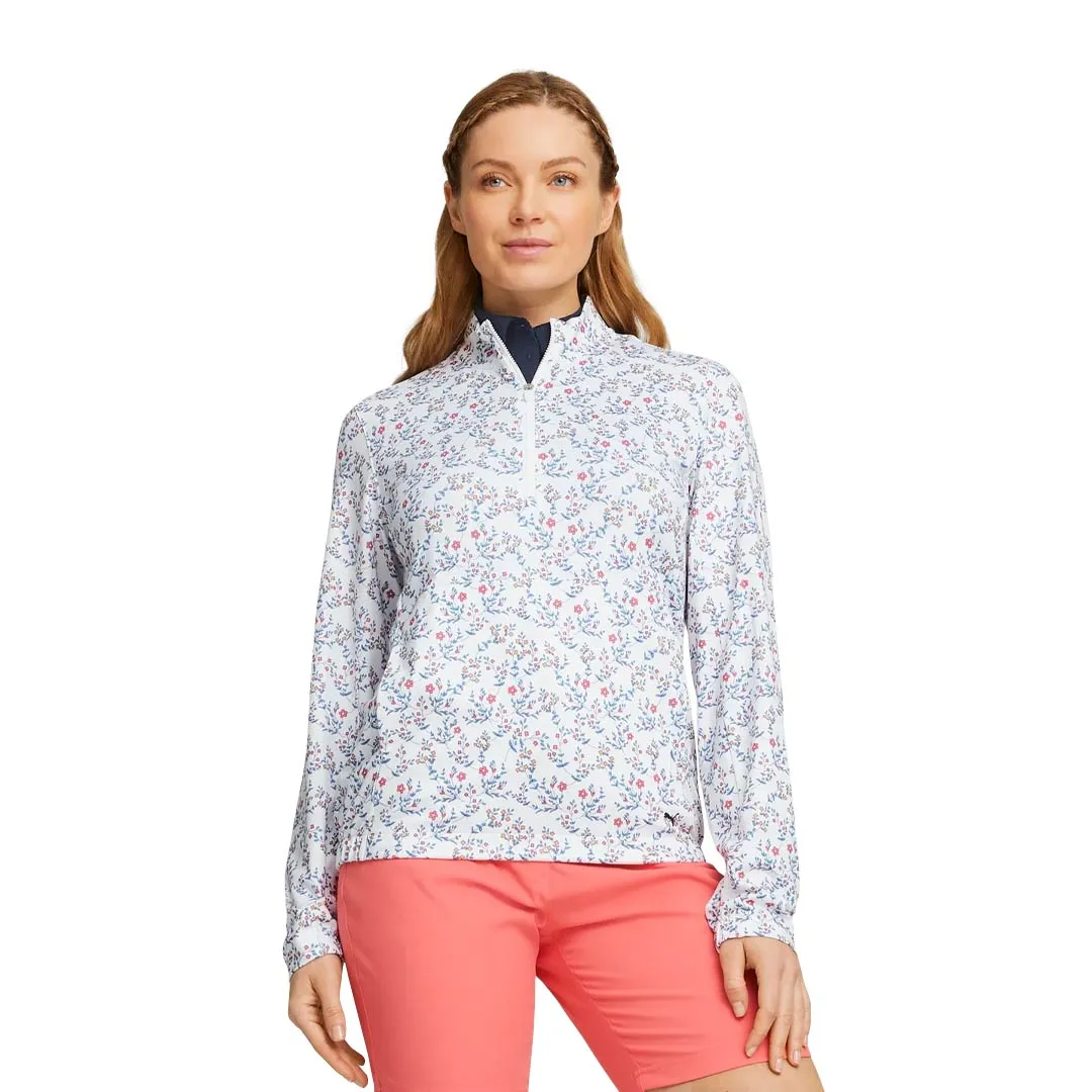Enhanced Edge Binding Puma - Women's Micro Floral Cloudspun 1/4 Zip (539100 01)