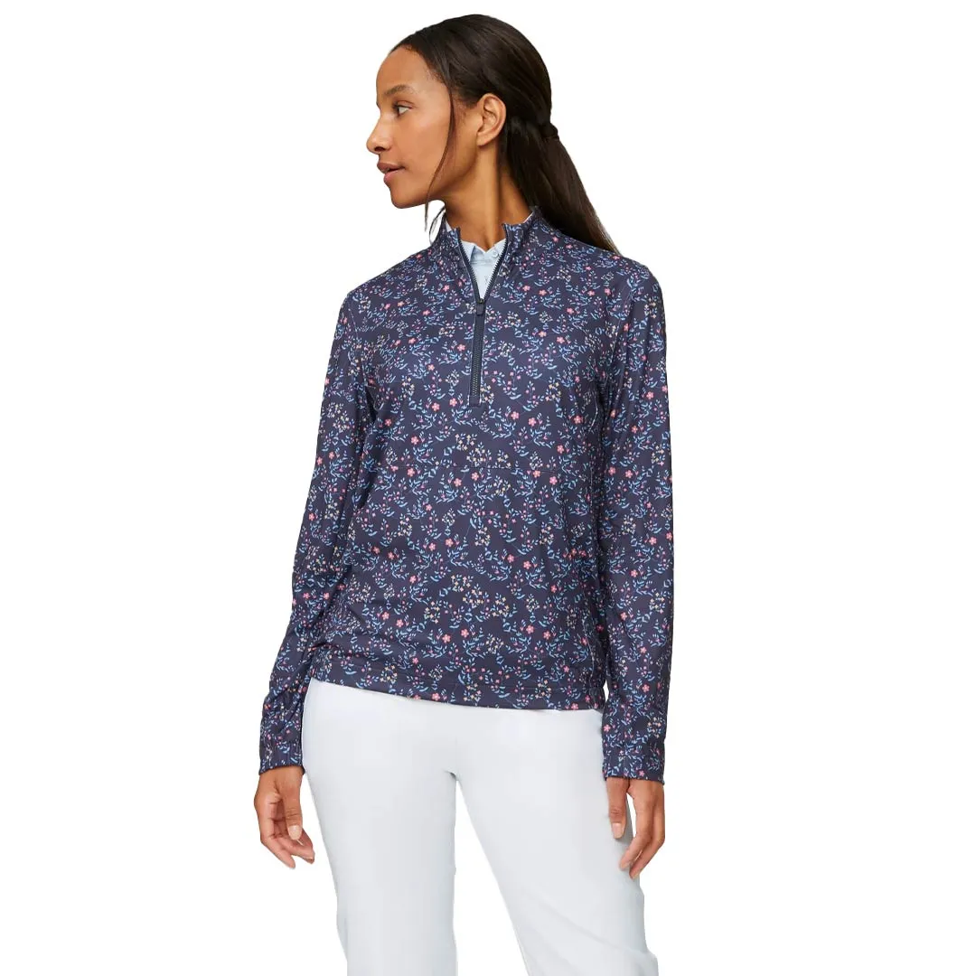 Puma - Women's Micro Floral Cloudspun 1/4 Zip (539100 02) Modern Day Look ExpandableSideGussets