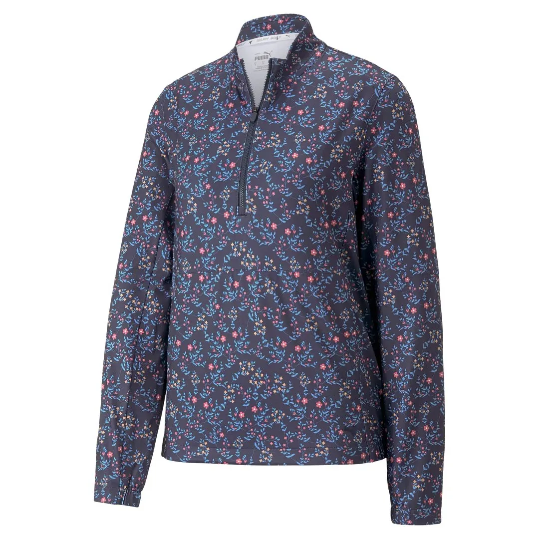 Puma - Women's Micro Floral Cloudspun 1/4 Zip (539100 02) EasyClean Coating MultiAngleVentilation