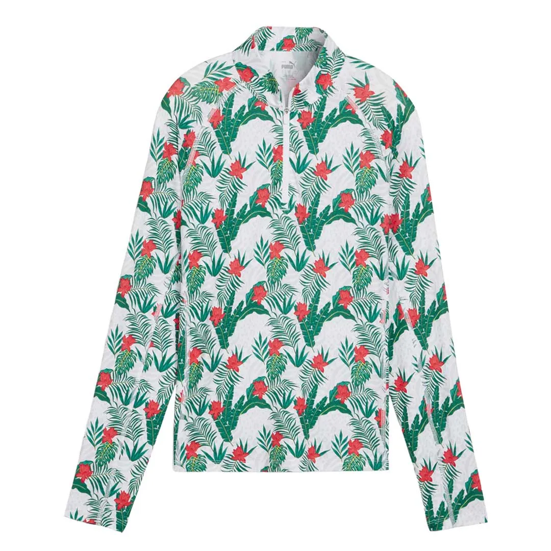 Puma - Women's You-V Tropic Golf Quarter Zip Sweater (623933 01) Pattern Print