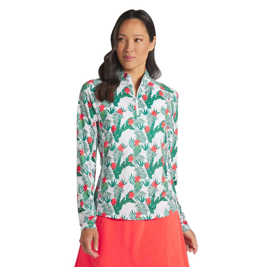 Puma - Women's You-V Tropic Golf Quarter Zip Sweater (623933 01) Travel Must