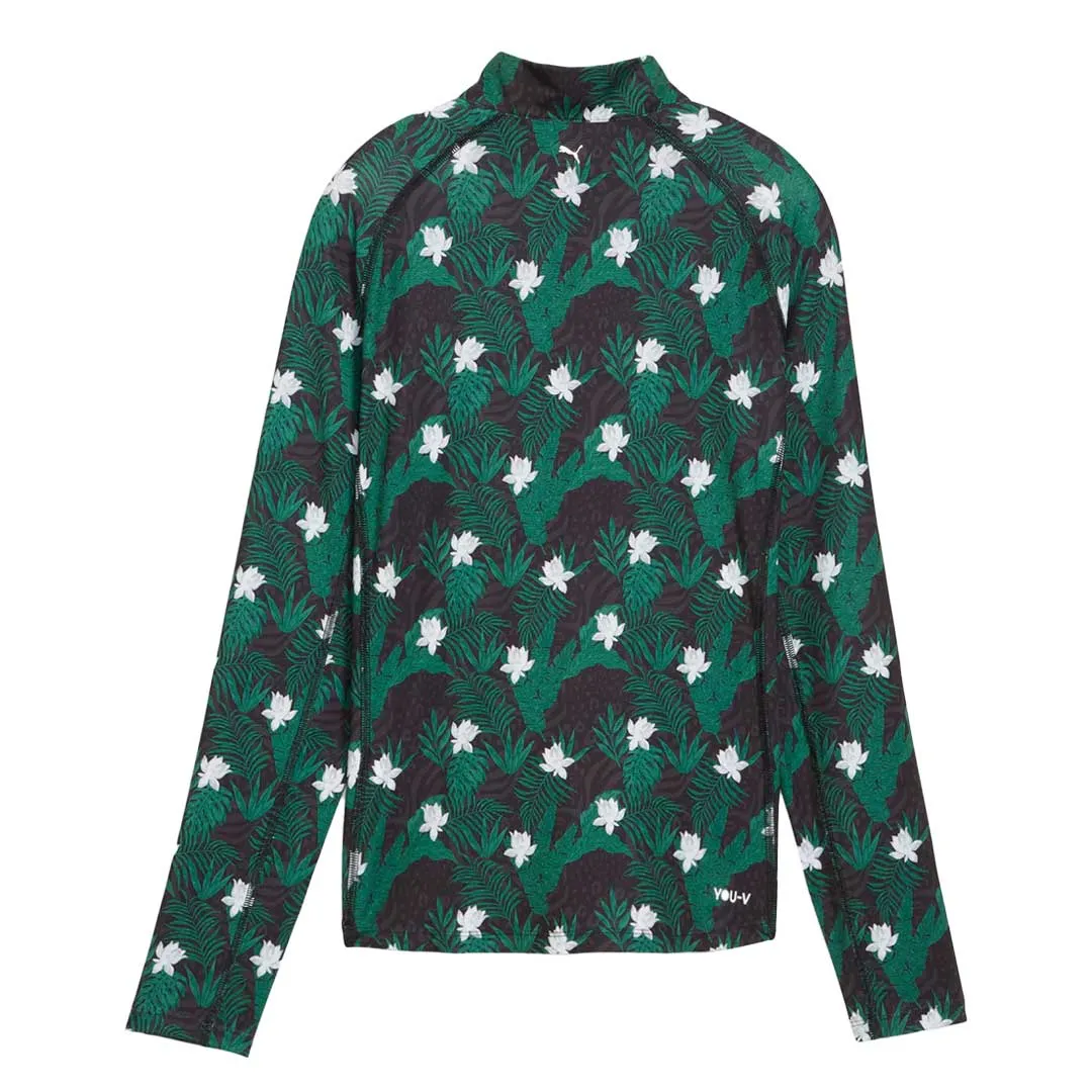 Quick Access Hidden Pockets Puma - Women's You-V Tropic Golf Quarter Zip Sweater (623933 02)