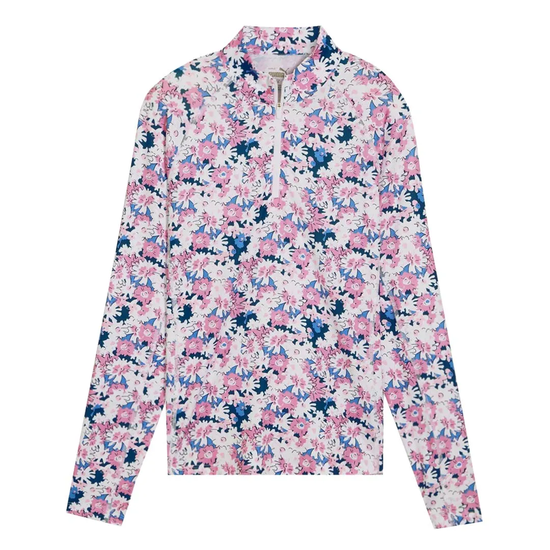Puma - Women's YouV Bloom 1/4 Zip (625905 01) Comfort Fit Cut Seamless Edge Finishing