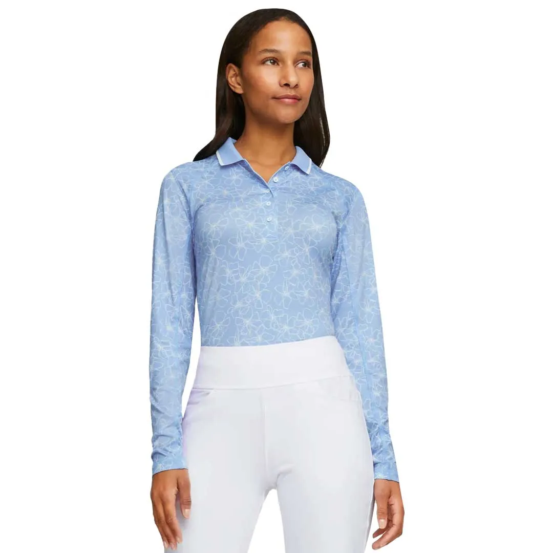 High Visibility Trim Puma - Women's YouV Island Flower Long Sleeve Polo (539037 02)