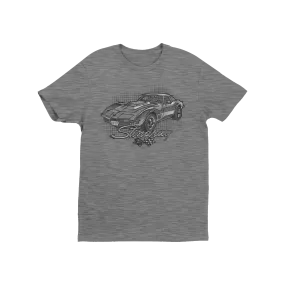 Trendy Vibes Light Layer Corvette Sketch Grid T-Shirt