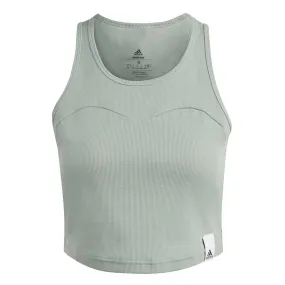 adidas - Women's Lounge Rib Tank Top (IC8757) No Wrinkle Wet Wicking