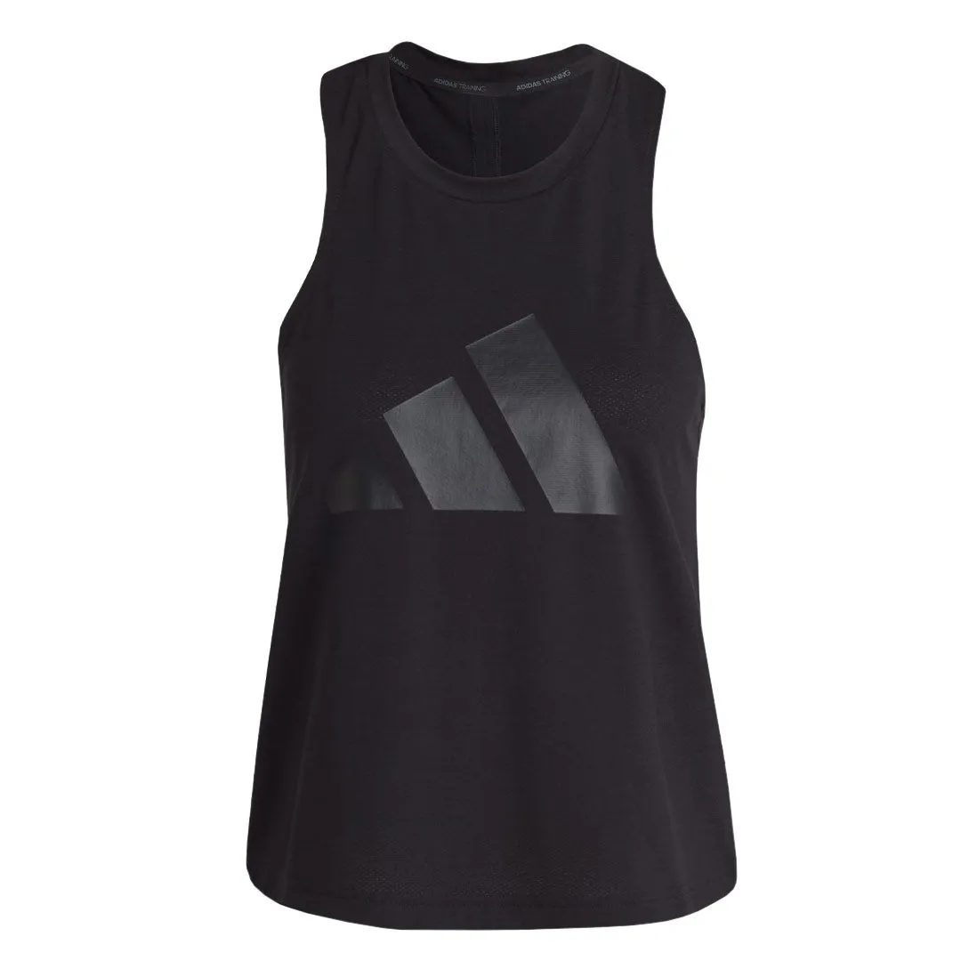 Flexible Shoulder NoiseFreeFabric adidas - Women's Train Icons 3 Bar Logo Tank (HD8975)