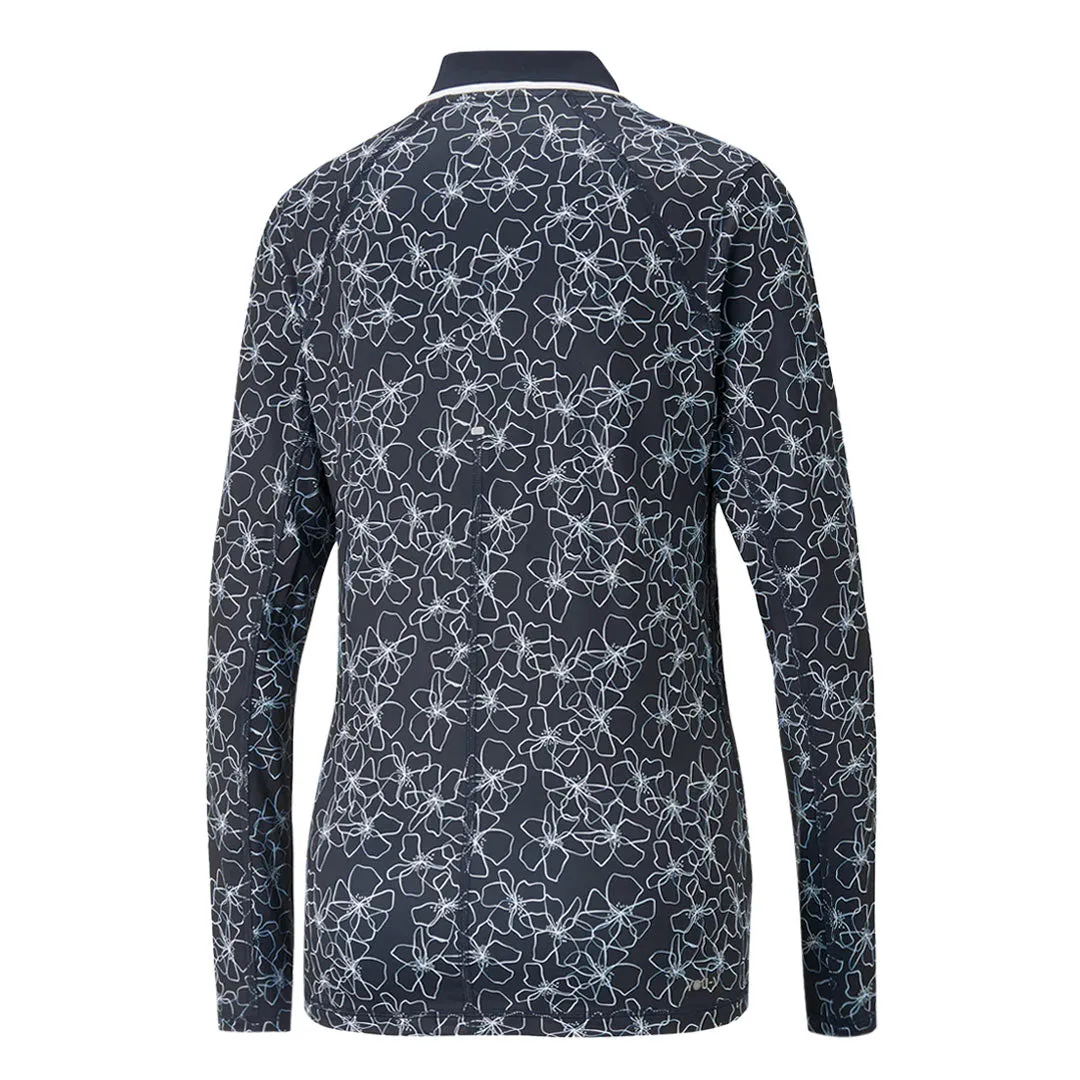 Puma - Women's YouV Island Flower Long Sleeve Polo (539037 01) Chill Day Layer OdorControl Treatment