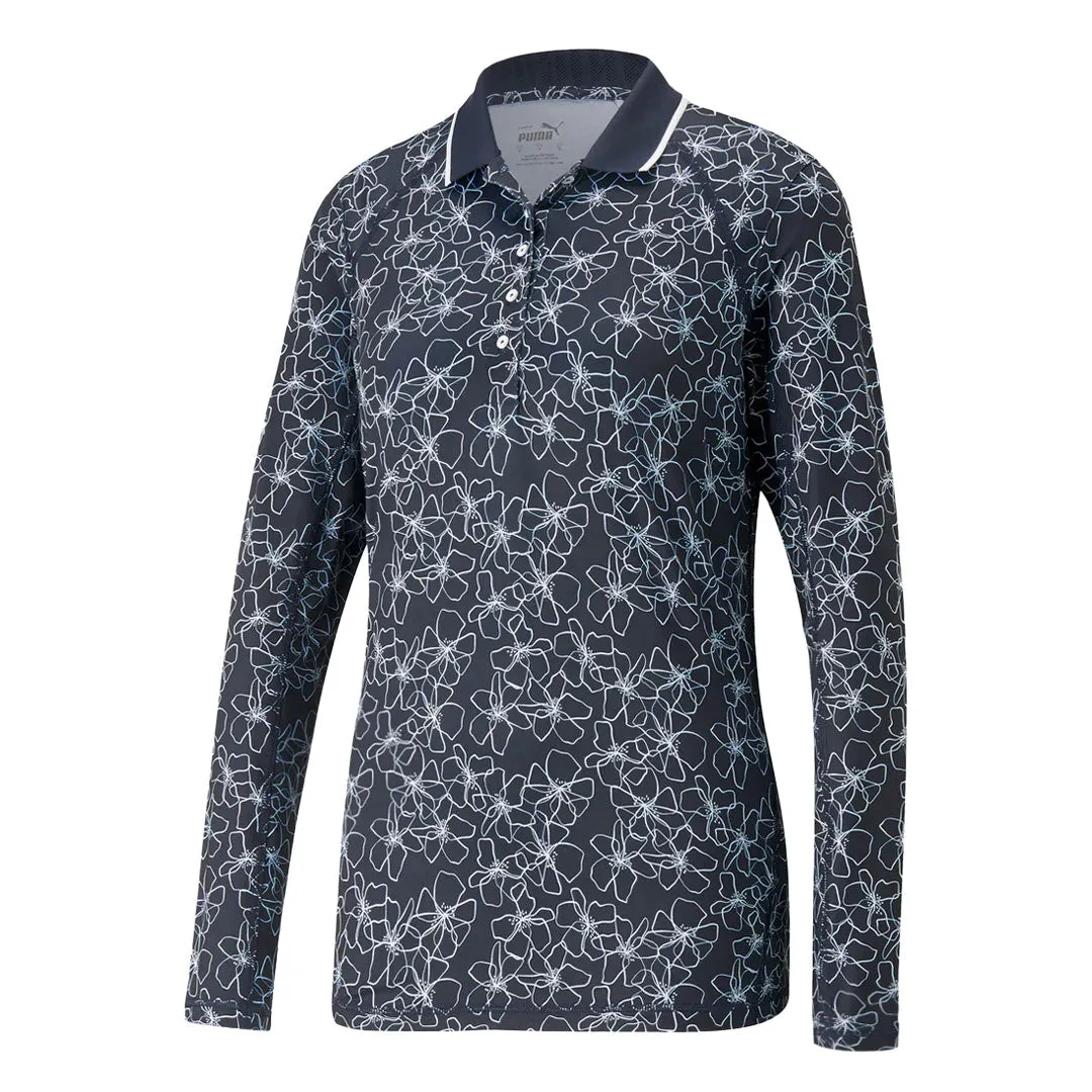 Puma - Women's YouV Island Flower Long Sleeve Polo (539037 01) Leather Bits