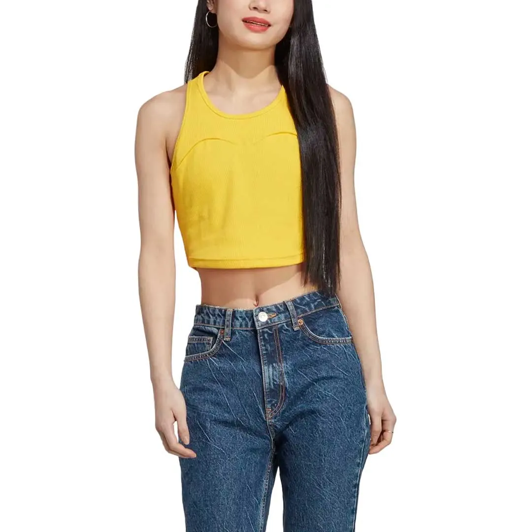 adidas - Women's Lounge Rib Tank Top (IC6506) Quilted Stitching Anti Pill Surface