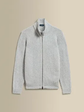 Felted Wool Cashmere Zip-Through Sweater Sweat Wicking Lining