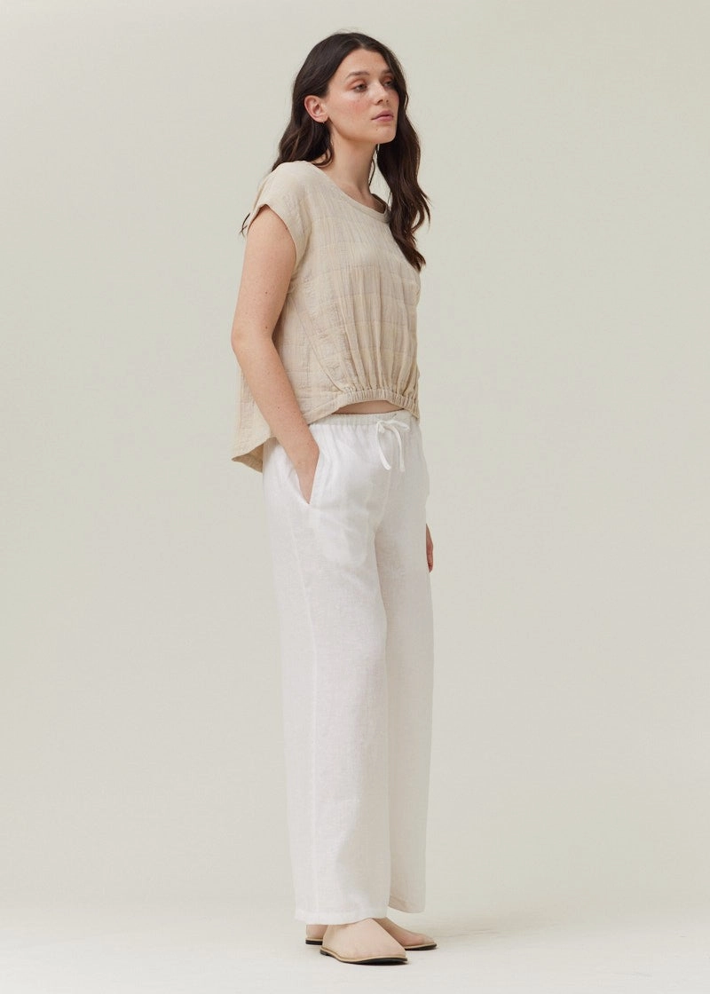 anti - leak MEGAN GINGHAM GAUZE BLOUSE