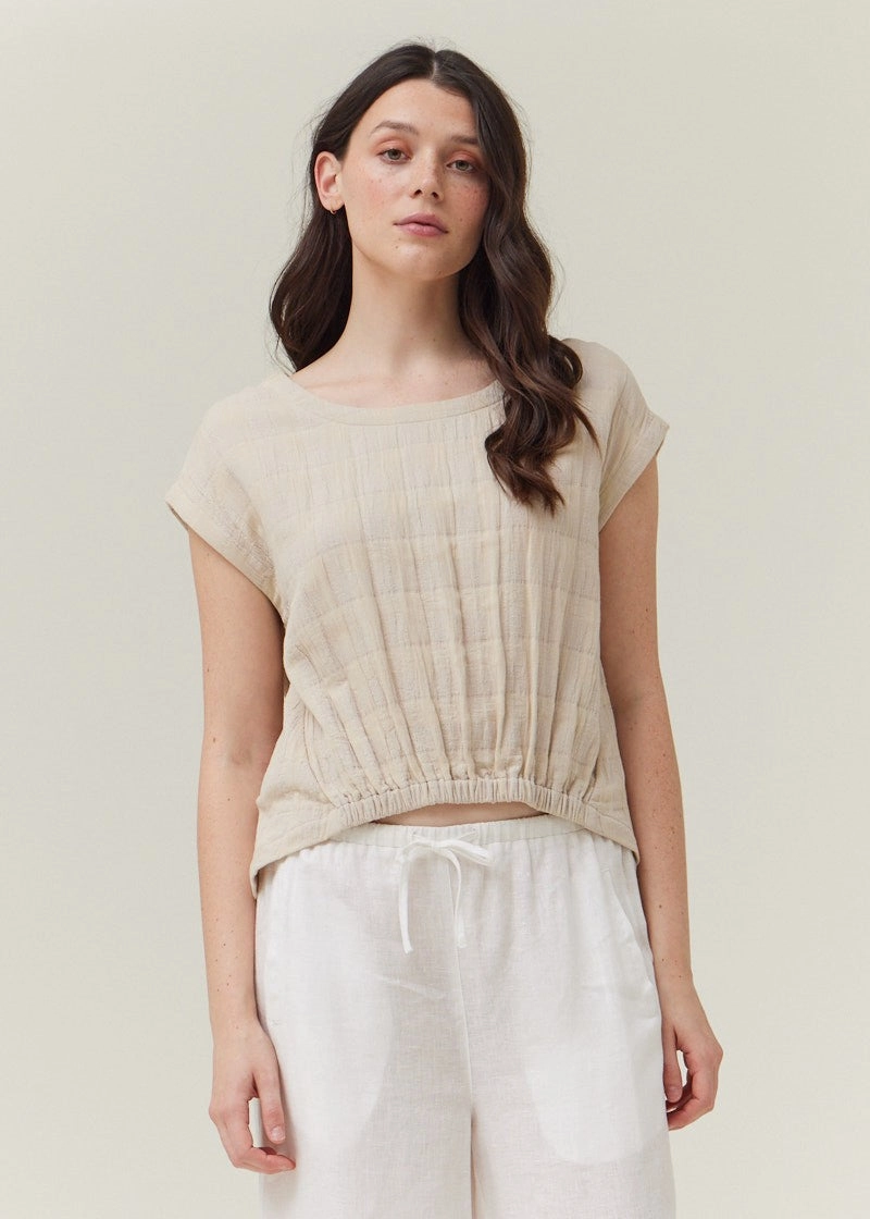 Ultra Comfort MEGAN GINGHAM GAUZE BLOUSE