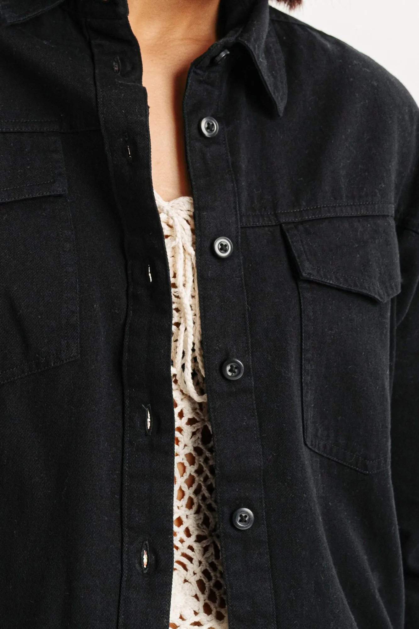 Black Twill Shirt Seasonal Essential