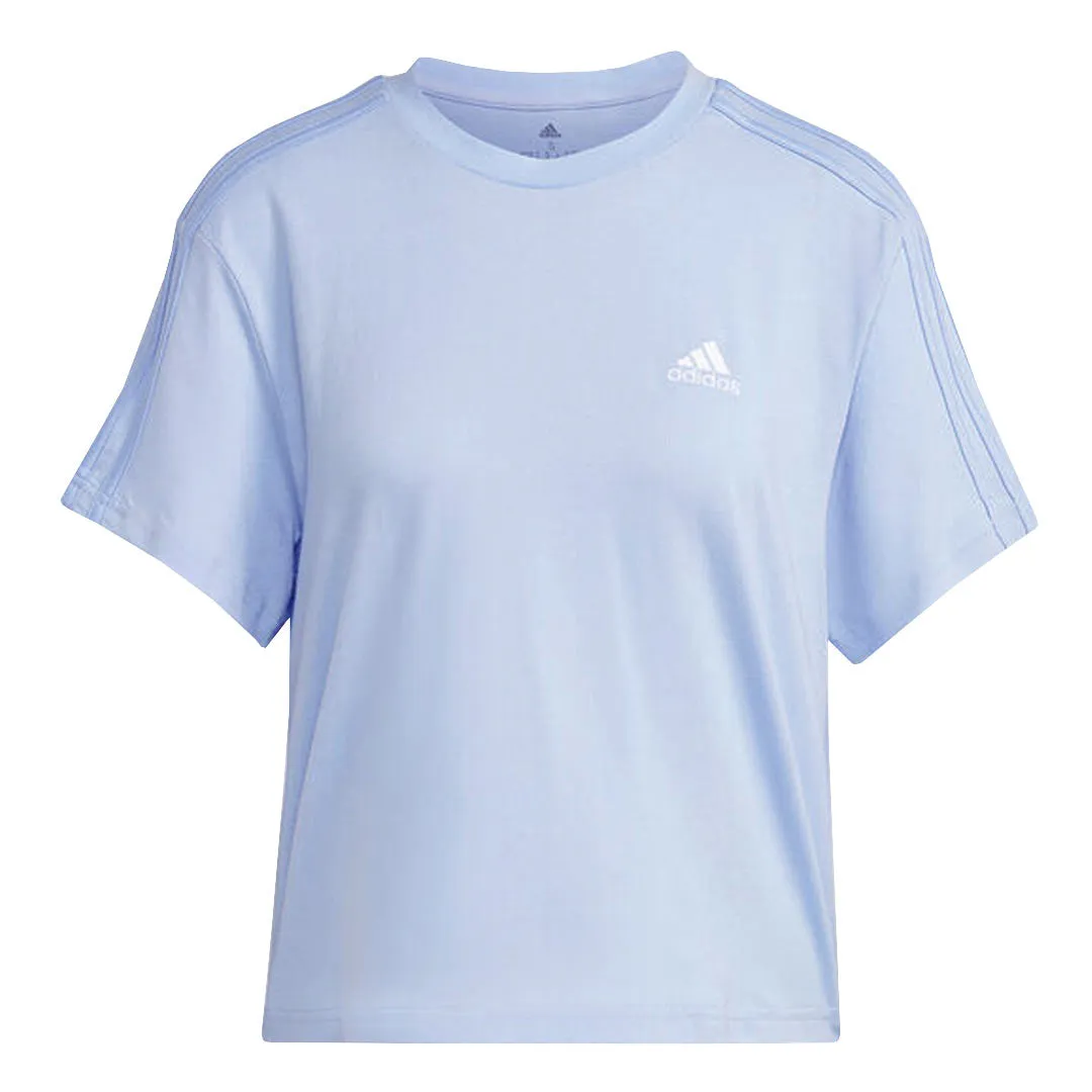 Glow In Dark Trims SiliconeGrip adidas - Women's Essentials 3-Stripes Crop T-Shirts (IC0761)