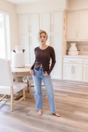 Shannon High Rise Cropped Jeans Medium Wash Premium Cotton Blend