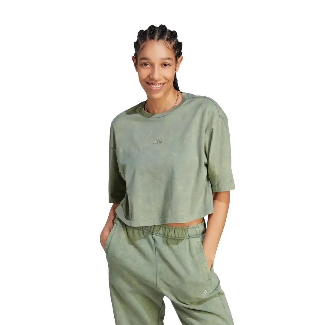 adidas - Women's All SZN Washed T-Shirt (IL3265) Basic Layers Breathable fabric