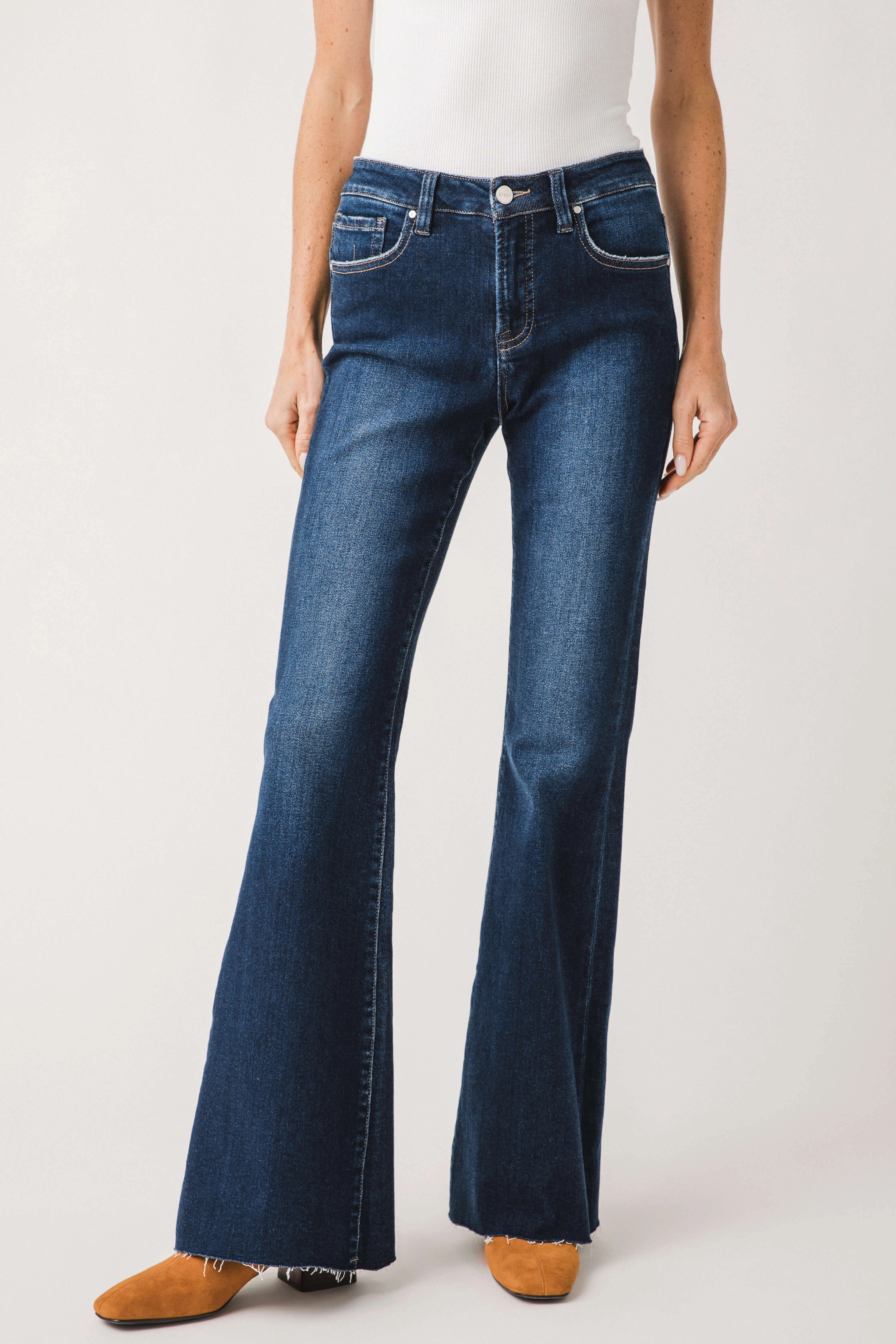 Risen High Rise Clean Pajama Flare Jeans Always Stylish All Day Comfort