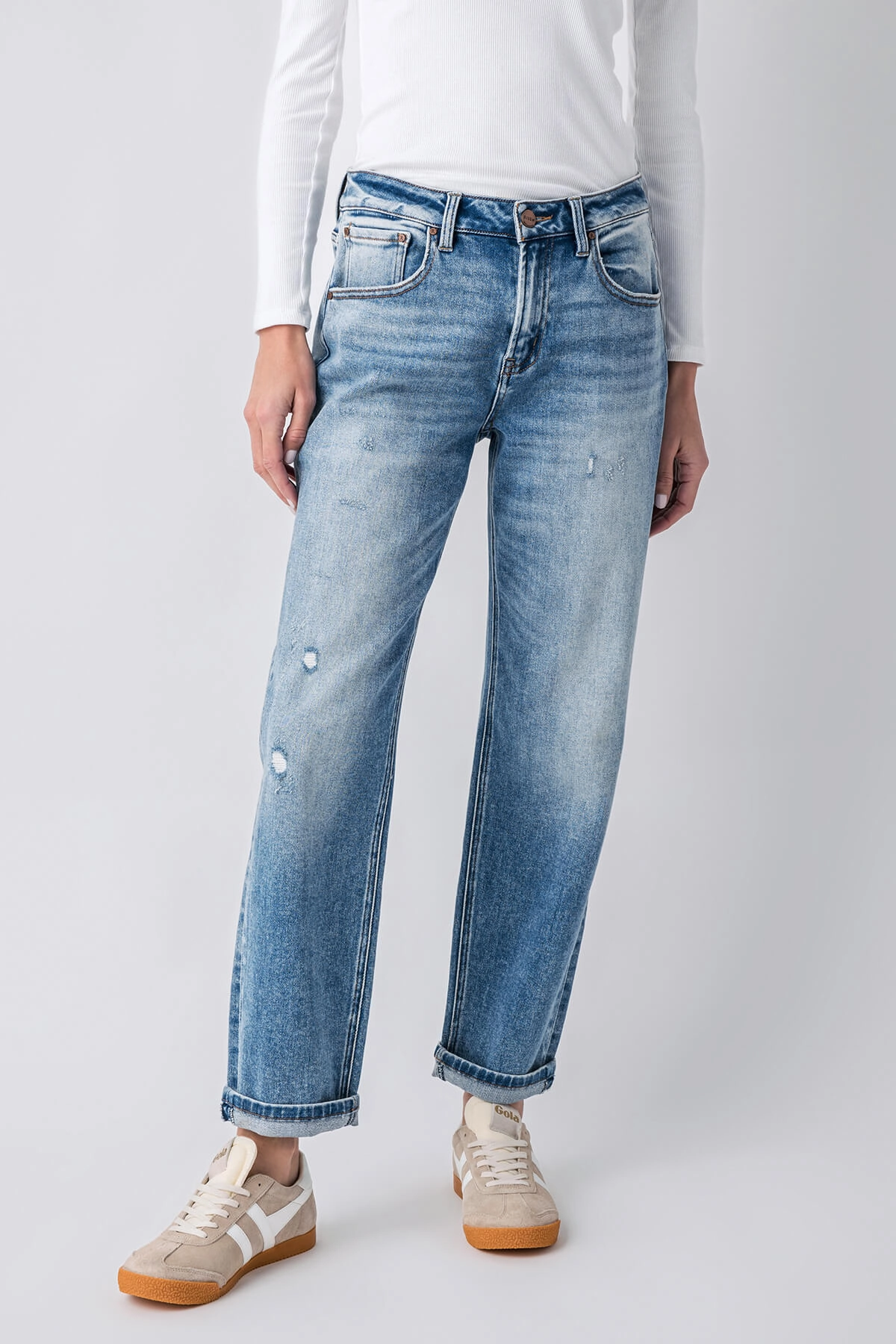 Soft Core Casual Fit Risen Lucky Boyfriend Jeans