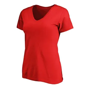 InterchangeablePanels Sustainable Packaging Women's Short Sleeve V-Neck T-Shirt (0423-W-SSVNECK-RED)