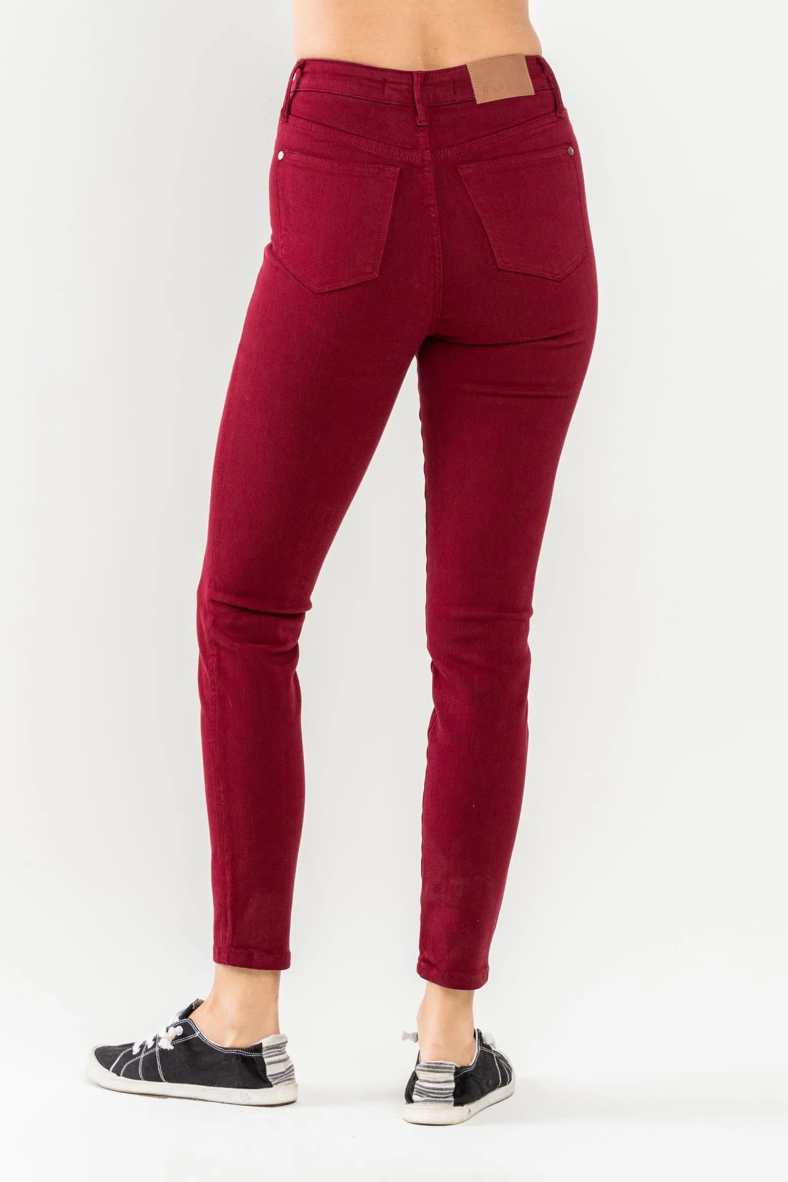 TaglessDesign Functional Comfort Wear Scarlet High Waist Tummy Control Skinny Jeans by Judy Blue