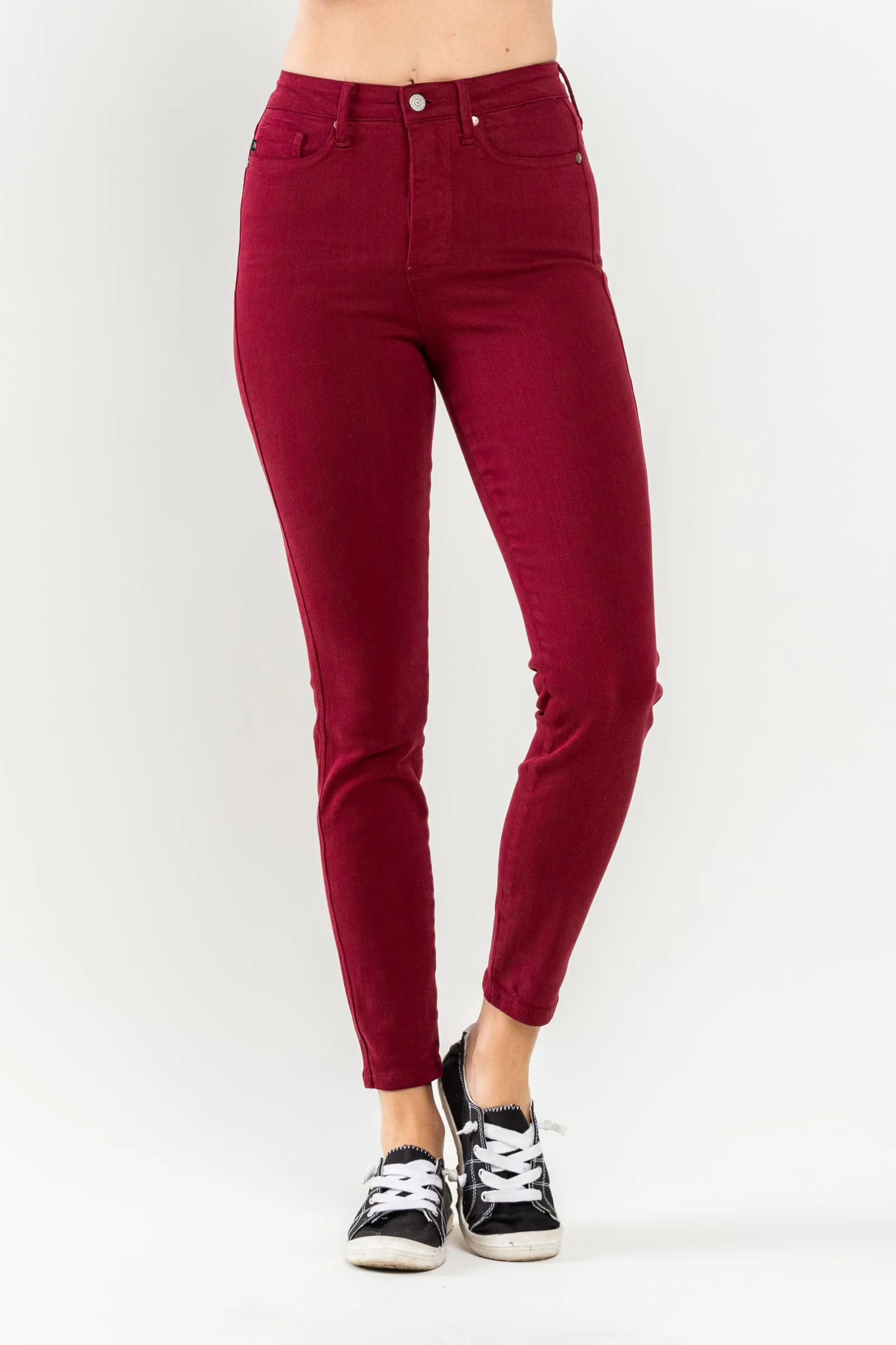 Comfort Wearable Flattering Fit Wear Scarlet High Waist Tummy Control Skinny Jeans by Judy Blue