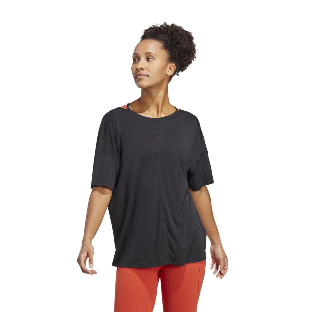 adidas - Women's Yoga Studio Oversized T-Shirt (HS8117) Water Resistant Fabric