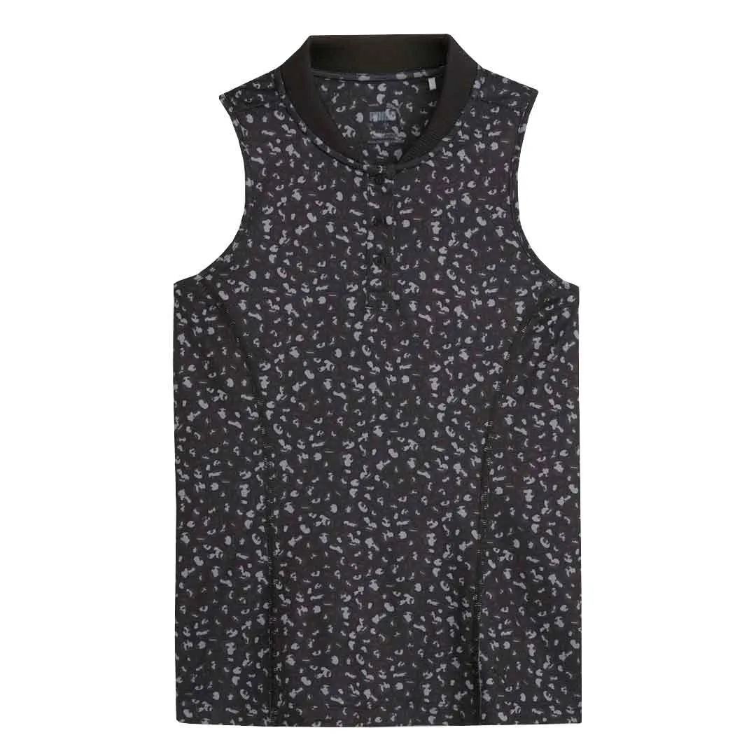 Puma - Women's Leopard Pique Range Sleeveless Golf Polo (623921 01) UV Protective Coating
