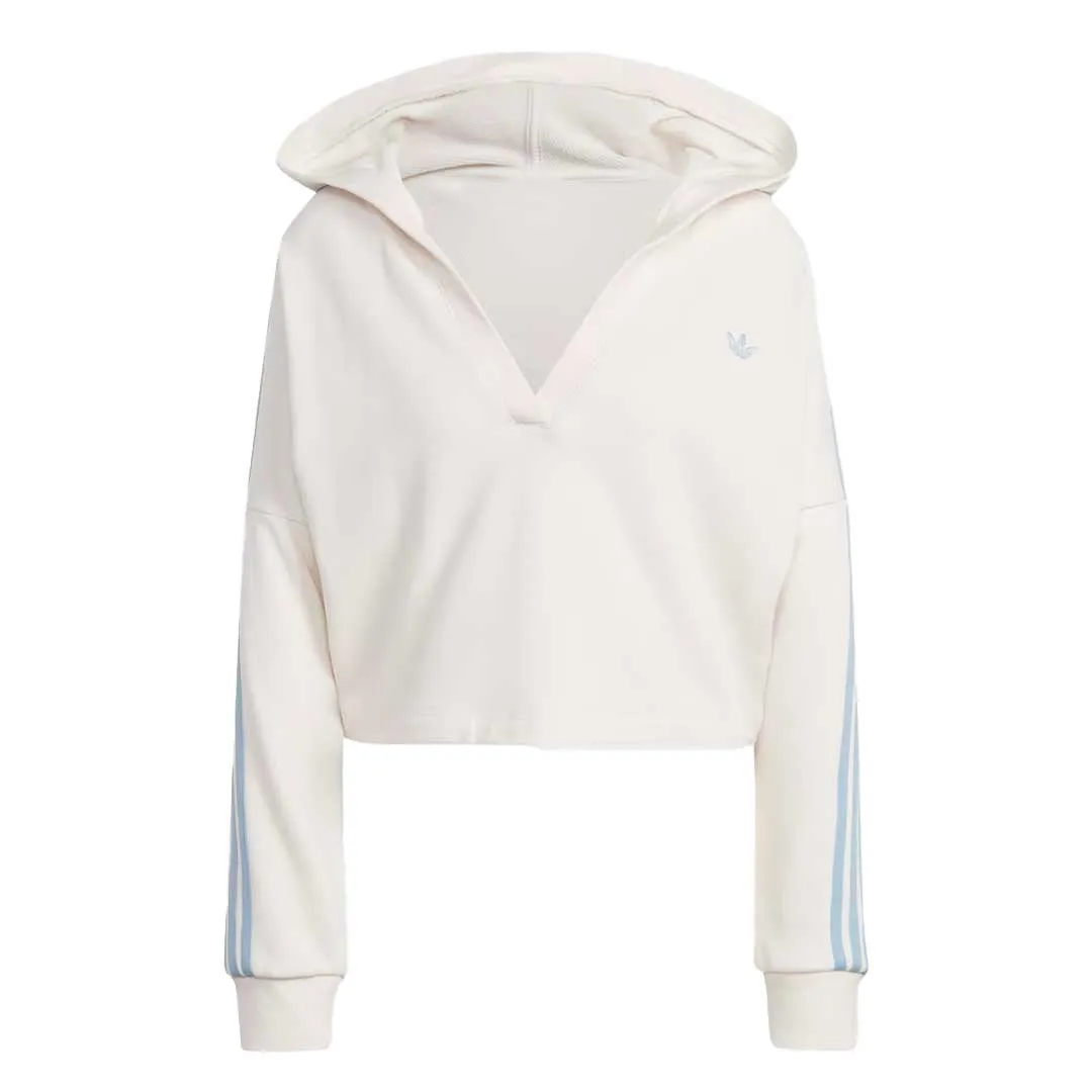 adidas - Women's V-Neck Short Hoodie (IC8521) Taped Edges Reversible Layer