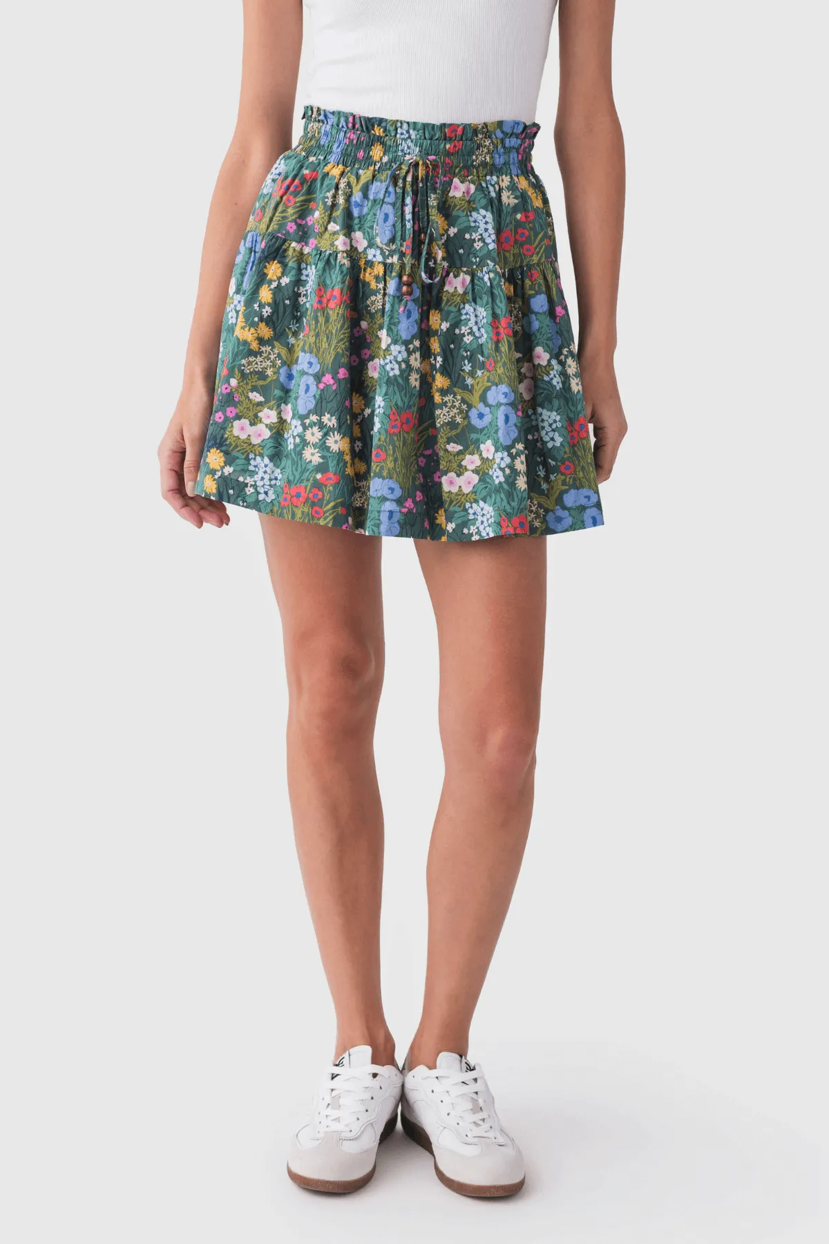 Pinch Floral Print Mini Skirt Modern Design Leg Elongating