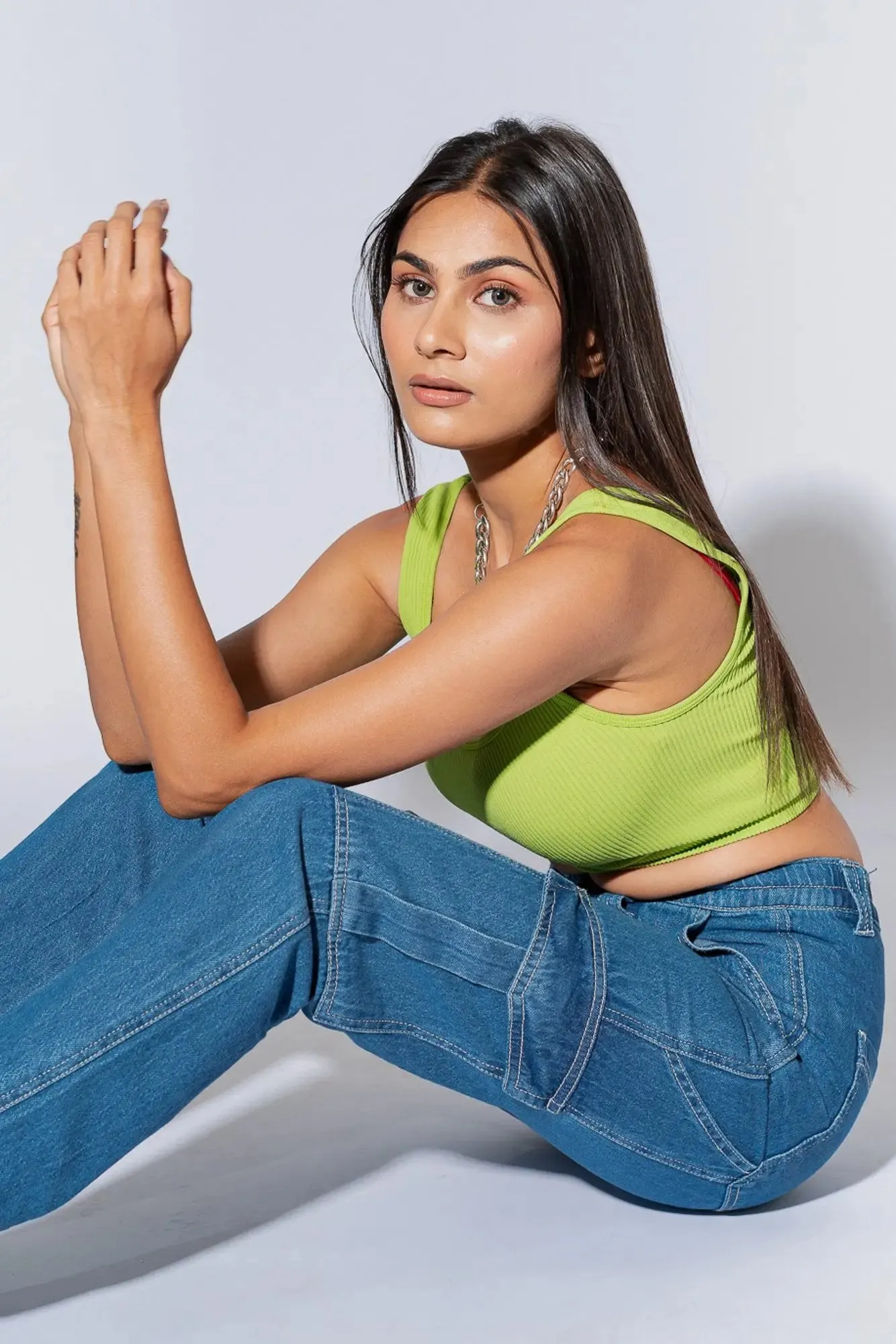 Weekend Getaway Trend Setter Blue Women's Straight Cargo Jeans