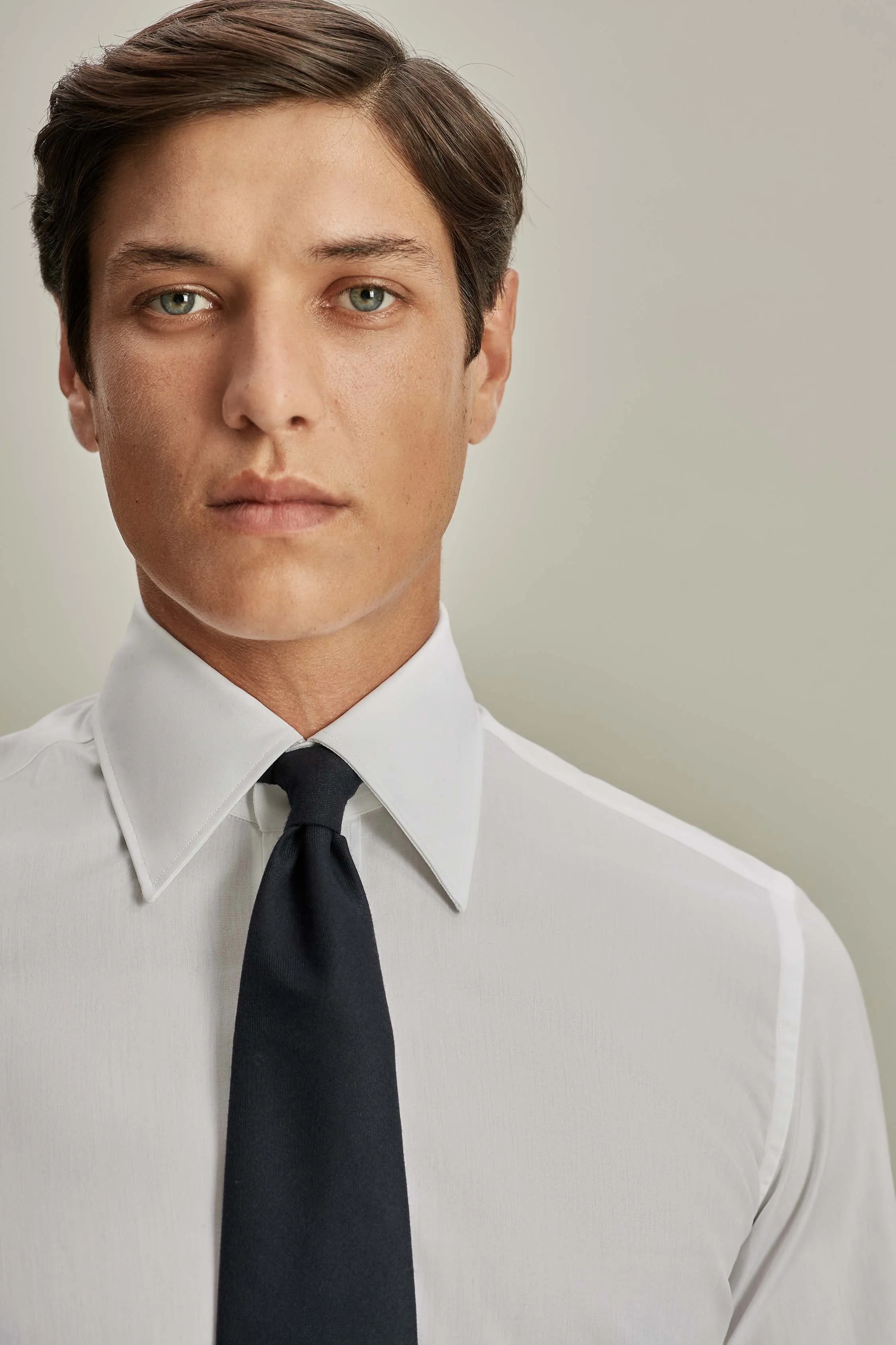 Cotton Poplin Point Collar Shirt Minimalist Aesthetic Chill Comfort