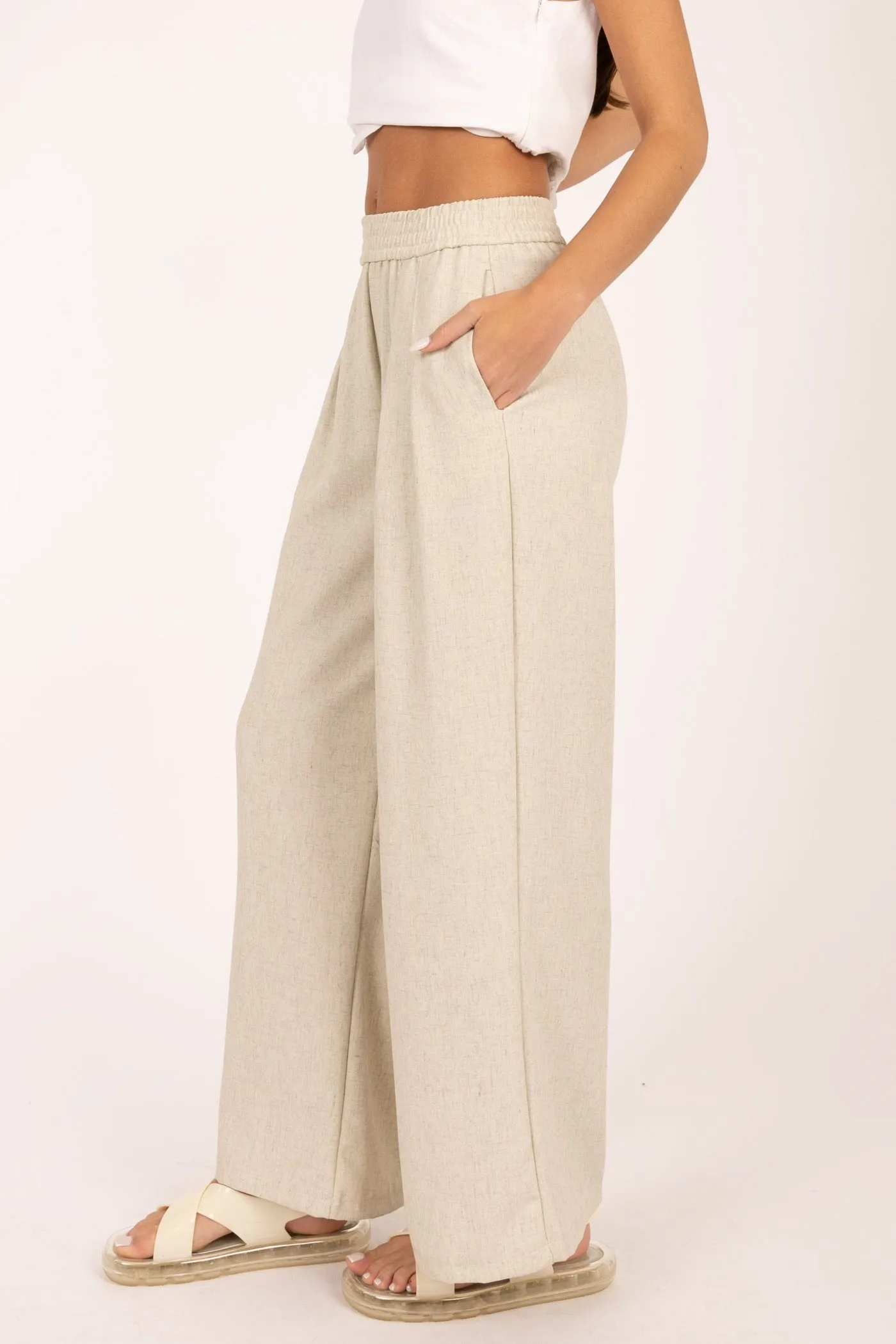 Seamless Technology SKYLAR PLEATED WIDE-LEG PANTS