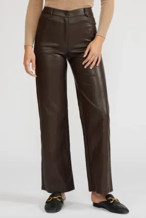 ADLER FAUX LEATHER PANTS Static free Wide fit