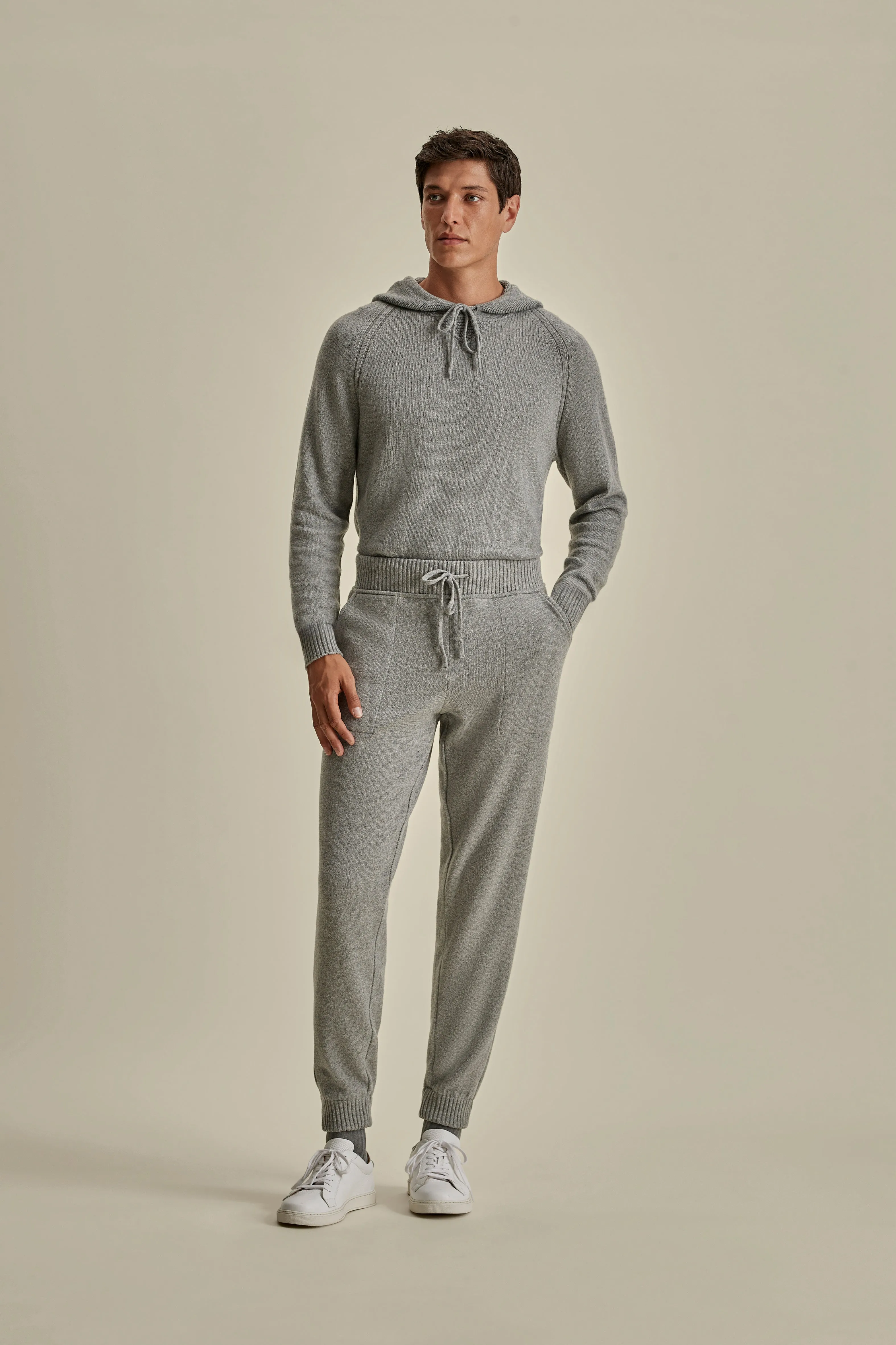 Cashmere Track Pant Flexible Neckline DoubleLayered Collar