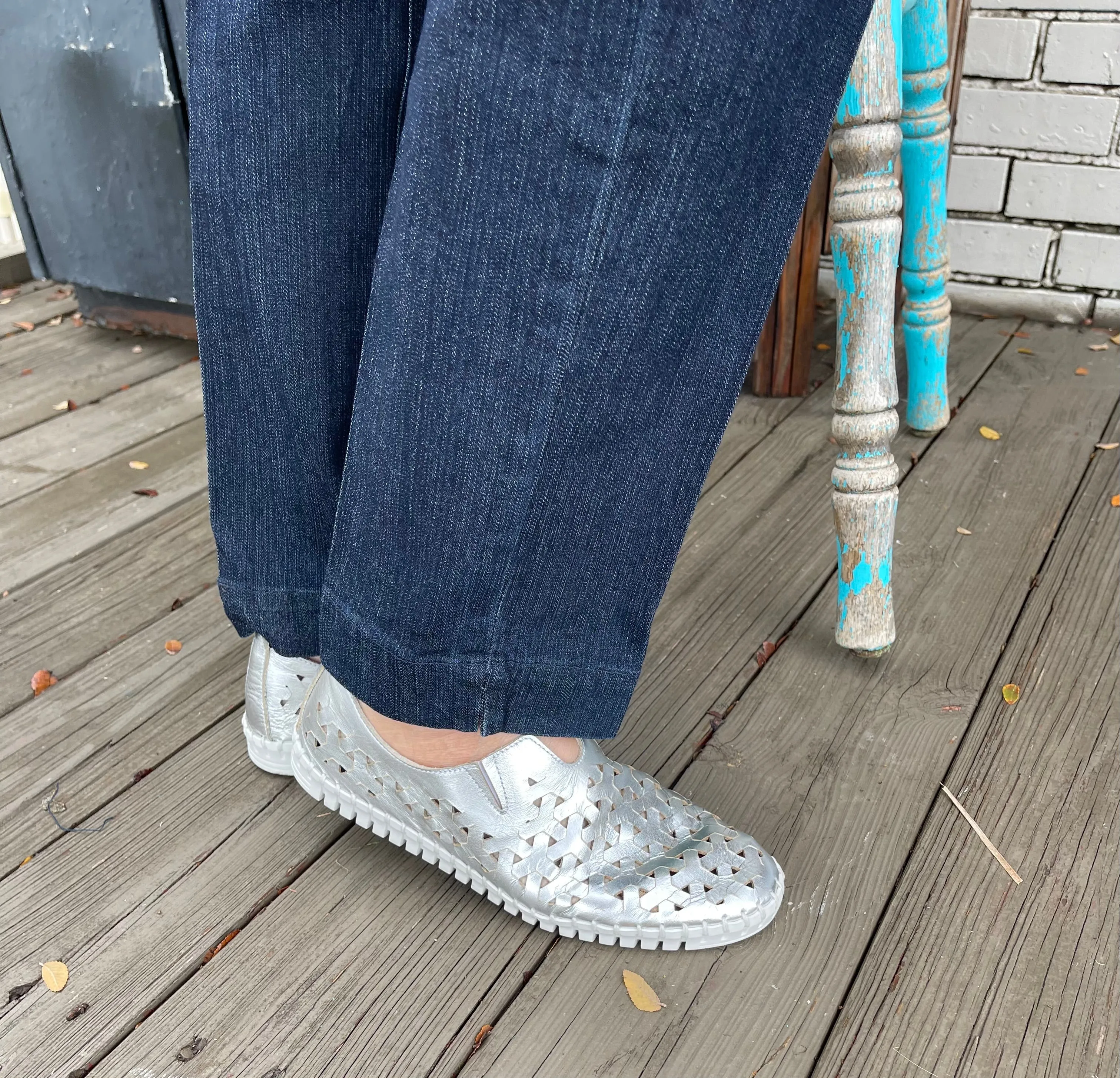 Tight Fit Comfort Stretch SLIMSATION Denim Pull On Ankle Pant