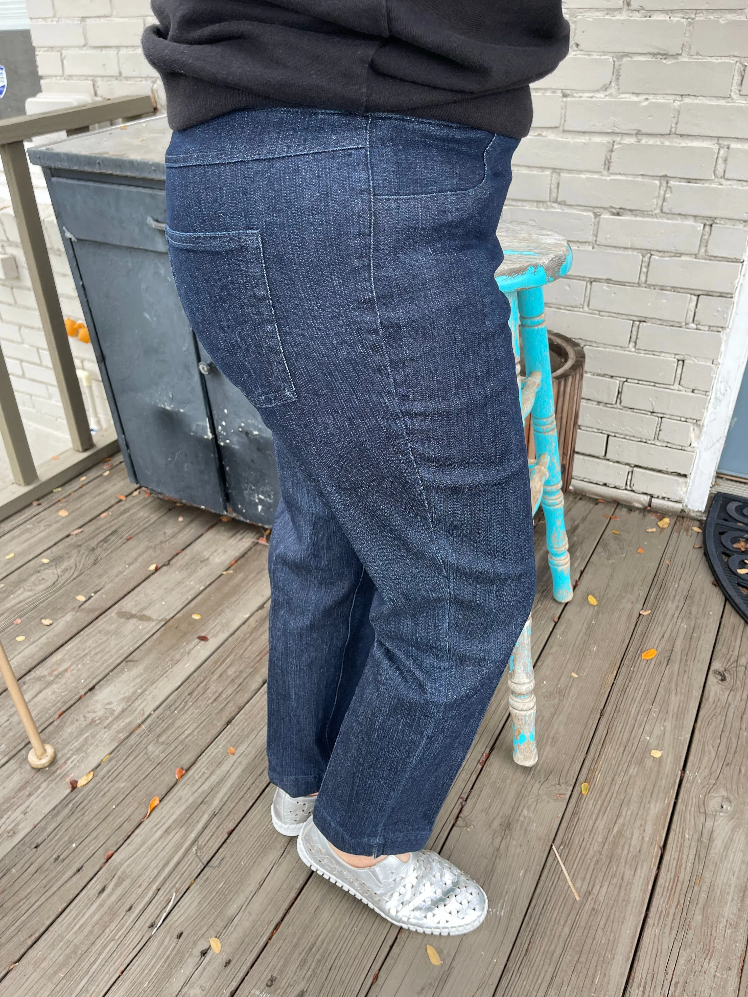 SLIMSATION Denim Pull On Ankle Pant Quick-Dry Material